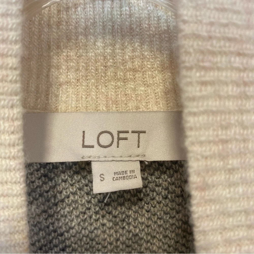 LOFT Leopard Print Jacquard Turtleneck Wool Blend Sweater Dress - Picture 5 of 8